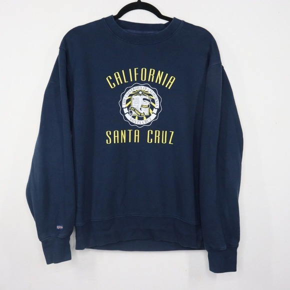 Jansport University Of California Santa Cruz Size Small Blue 90s Made in USA VTG - Picture 1 of 7